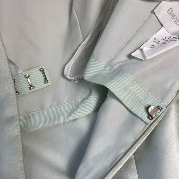 David's Bridal Gown prom Fit Flare A line Floral Beads accent  mint green  SZ2 - Picture 15 of 16